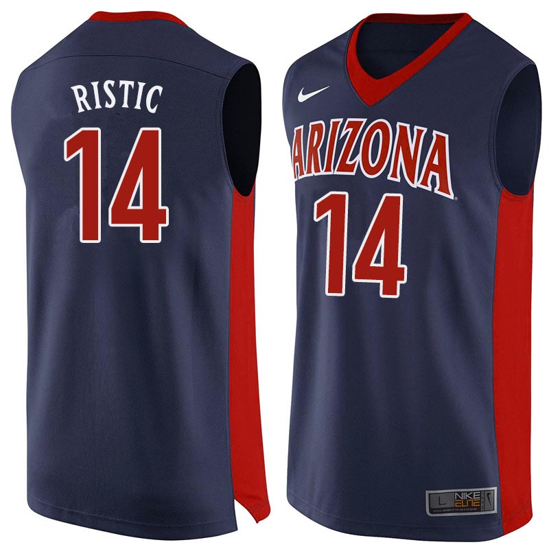 Men Arizona Wildcats #14 Dusan Ristic College Basketball Jerseys Sale-Navy